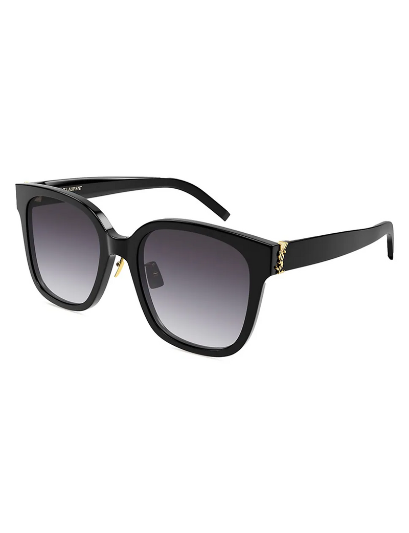 Square Butterfly Sunglasses, Black/Grey