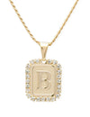 Royal Initial Card Necklace, Gold