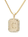 Royal Initial Card Necklace, Gold