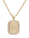 Royal Initial Card Necklace, Gold
