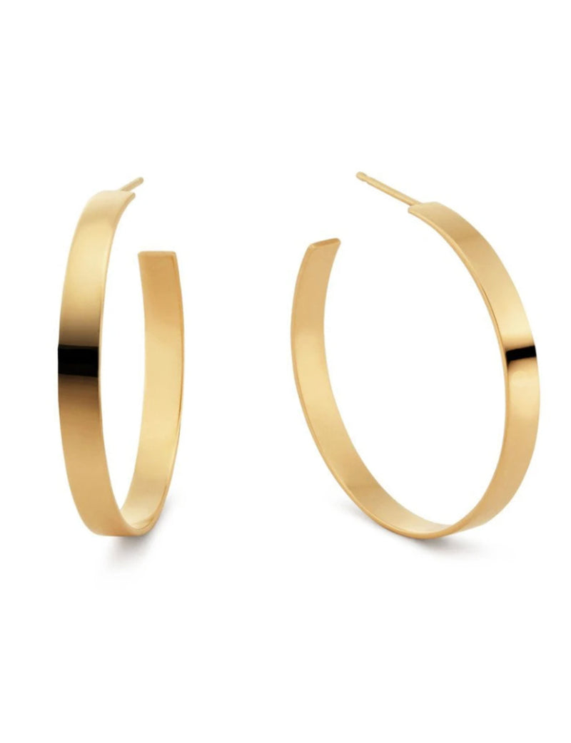 Carrie Flat Hoops in Gold