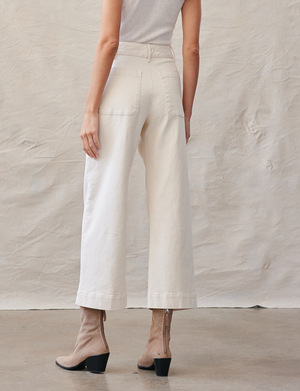 Saige Wide Leg Crop, Antique Ivory