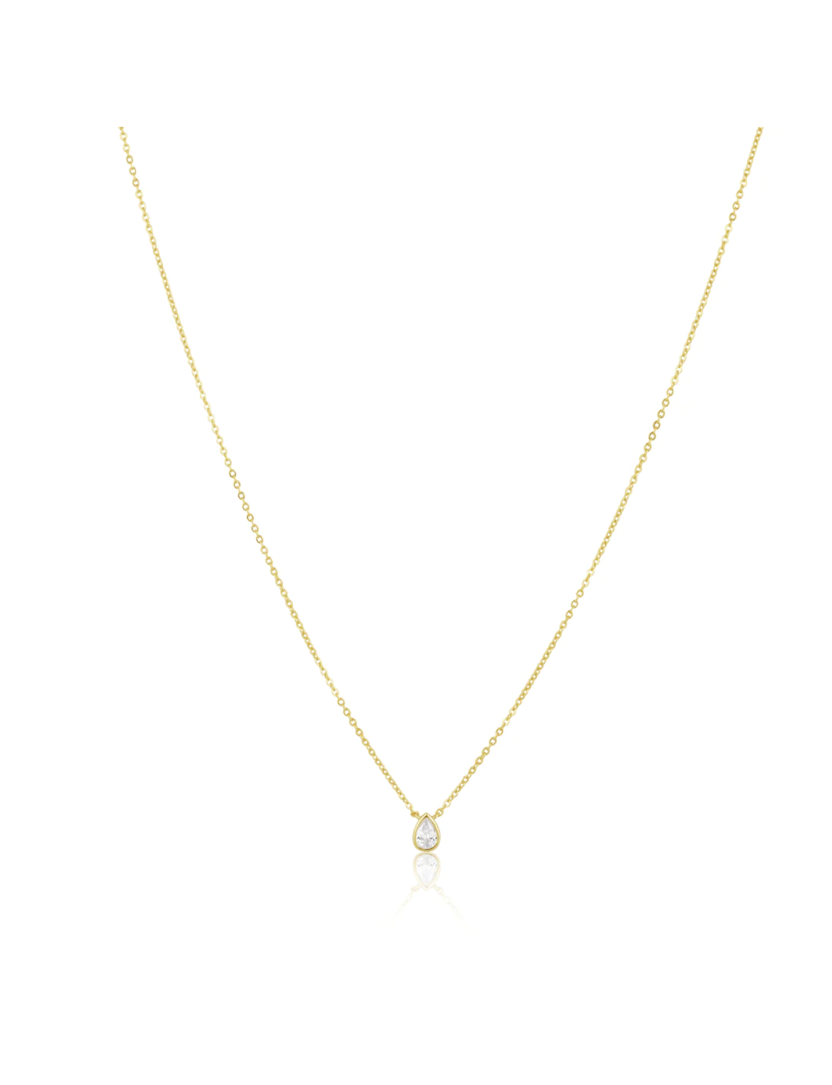 Ines Raindrop CZ Necklace, Gold Plated