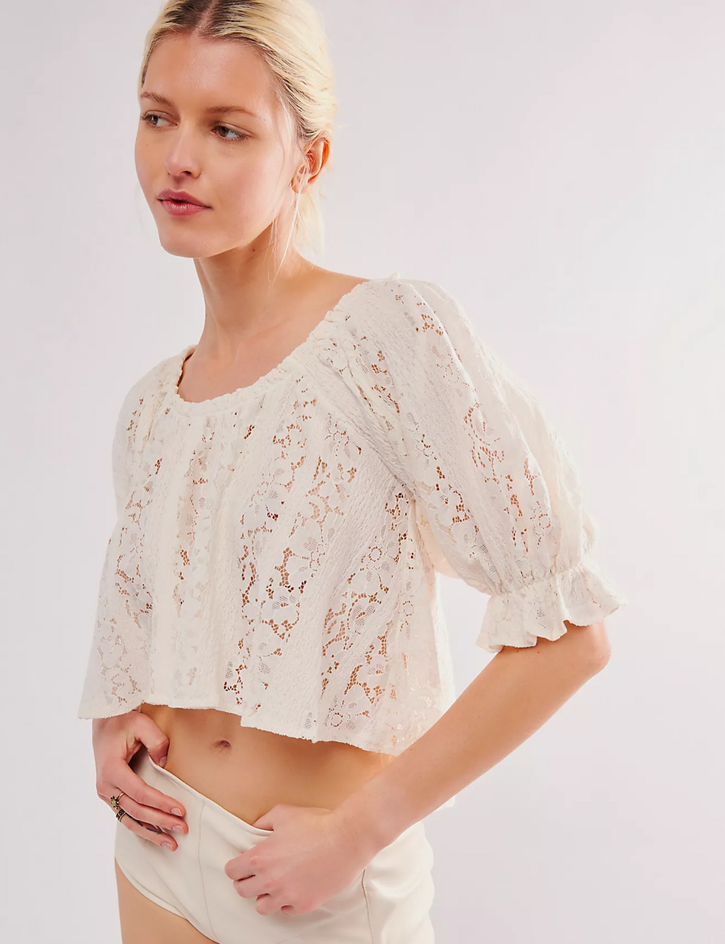 Stacey Lace Top, Ivory