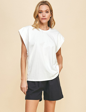 Cap Sleeve Tee, Off White