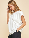 Cap Sleeve Tee, Off White