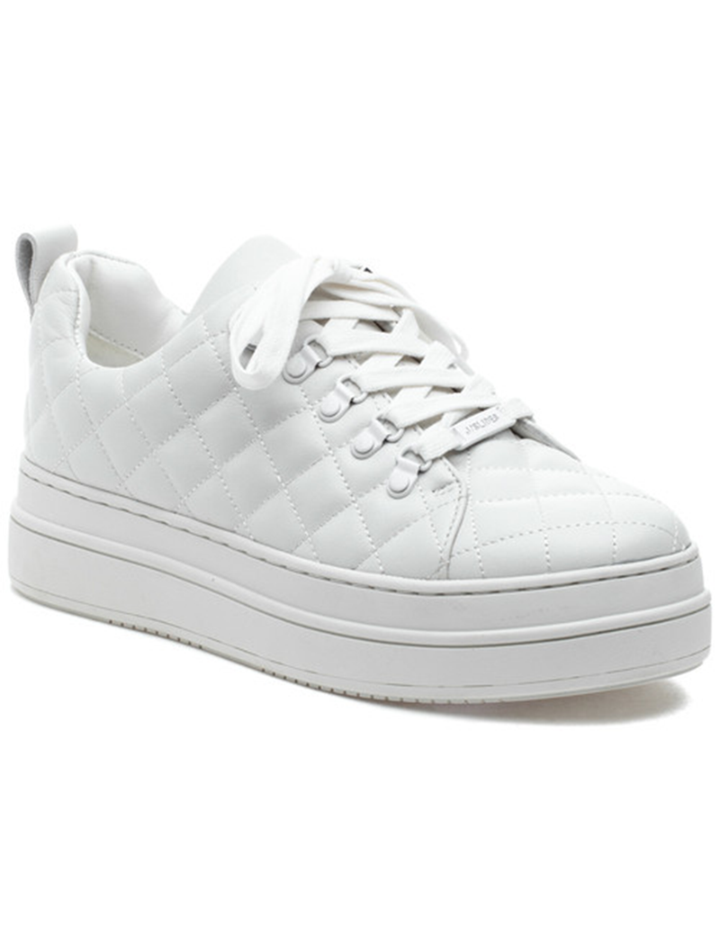 Nancee Quilted Leather Sneaker, White