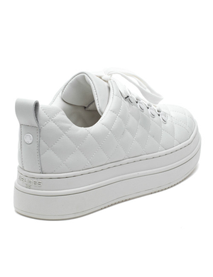 Nancee Quilted Leather Sneaker, White