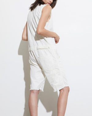 Albany Cut Off Jumpsuit in Painter White