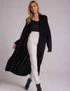 Rib Knit Long Cardigan, Black