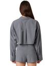Austin Cropped Button Down Shirt, Charcoal