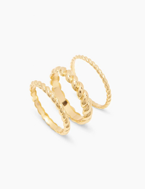 Crew Ring Set, Gold Plated