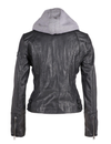 Nola Hooded Leather Jacket, Black