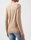 Long Sleeve Destroyed Wash Crew, Camel