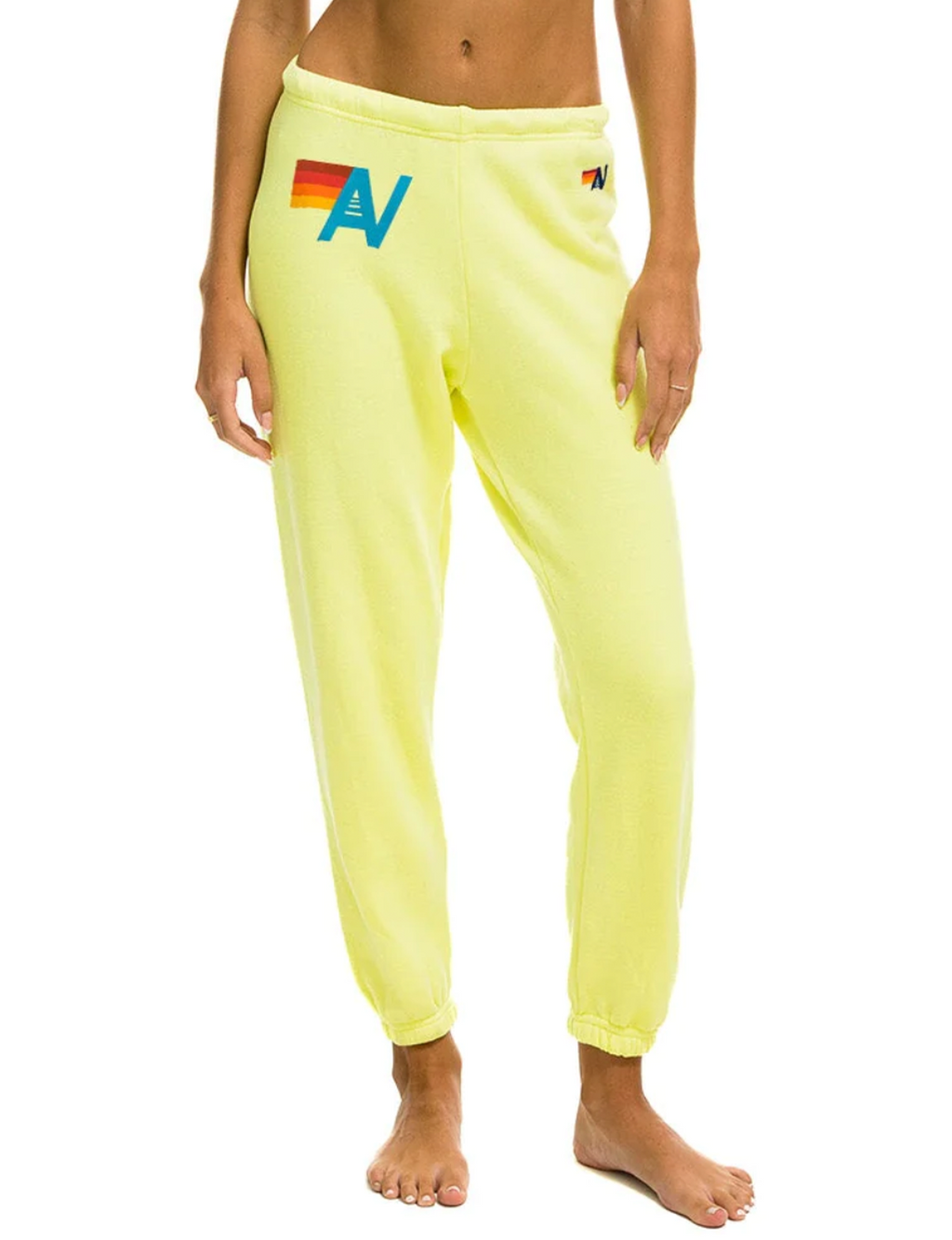 Logo Womens Sweatpants, Neon Yellow