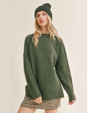 Wisteria Mock Neck Sweater, Forest
