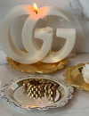 GG Candle, Cream/White