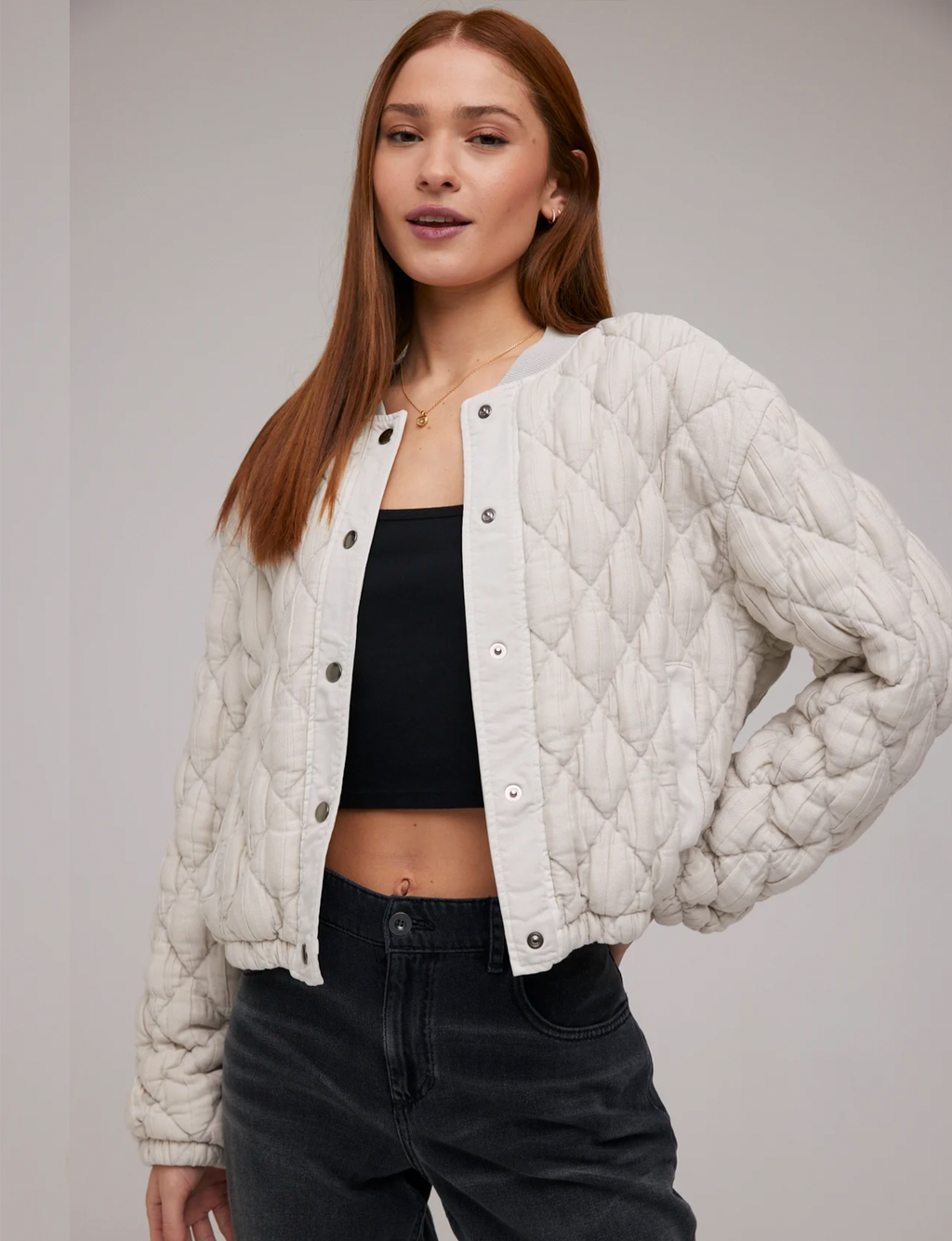 Welt Pocket Bomber Jacket, Warm Ivory