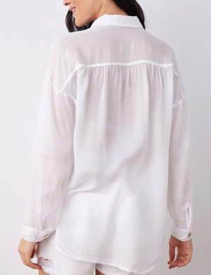 Flowy Beach Shirt, White
