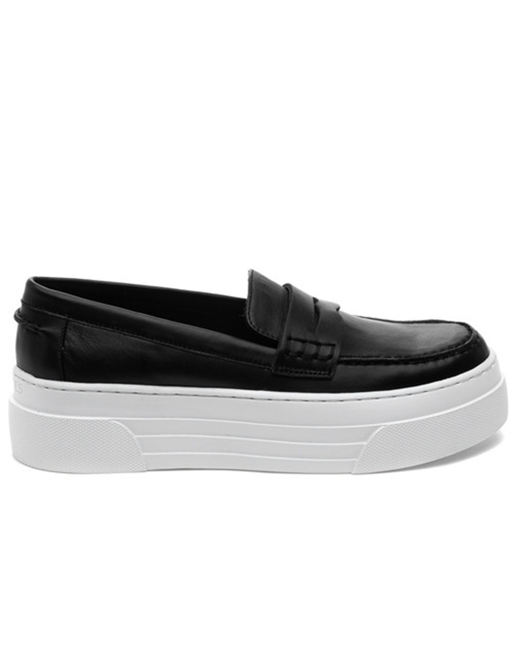 Ava Platform Loafer, Black Leather