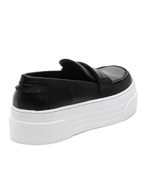 Ava Platform Loafer, Black Leather