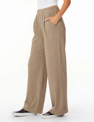 Wide Leg Pleated Pant, Muted Taupe